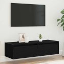 VidaXL Szafka pod TV z oświetleniem LED, czarna, 100x35,5x25 cm