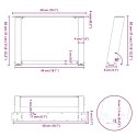 VidaXL Nogi do stolika kawowego, 2 szt., czarne, 50x(30-31) cm, stal