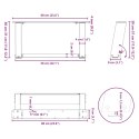 VidaXL Nogi do stolika kawowego, 2 szt., czarne, 60x(30-31) cm, stal