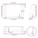 VidaXL Nogi do stolika kawowego, 2 szt., czarne, 40x(30-31) cm, stal