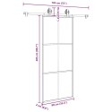 VidaXL Drzwi przesuwne z osprzętem, 90x205 cm, szkło ESG i aluminium