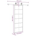 VidaXL Drzwi przesuwne z osprzętem, szkło ESG i aluminium, 76x205 cm