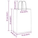 VidaXL Torby papierowe 250 szt. z uchwytami Brązowe 15x8x21 cm