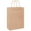 VidaXL Torby papierowe 250 szt. z uchwytami Brązowe 26x12x35 cm