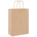 VidaXL Torby papierowe 250 szt. z uchwytami Brązowe 26x12x35 cm