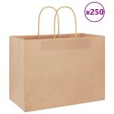 VidaXL Torby papierowe 250 szt. z uchwytami Brązowe 32x17x25 cm