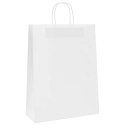 VidaXL Torby papierowe 250 szt. z uchwytami białe 32x12x42 cm