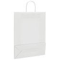 VidaXL Torby papierowe 250 szt. z uchwytami białe 32x12x42 cm