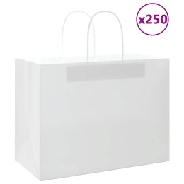 VidaXL Torby papierowe 250 szt. z uchwytami białe 32x17x25 cm