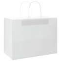 VidaXL Torby papierowe 250 szt. z uchwytami białe 32x17x25 cm