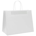 VidaXL Torby papierowe 250 szt. z uchwytami białe 32x17x25 cm