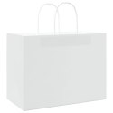 VidaXL Torby papierowe 250 szt. z uchwytami białe 32x17x25 cm