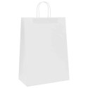 VidaXL Torby papierowe 250 szt. z uchwytami białe 32x17x44 cm