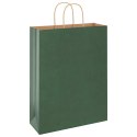 VidaXL Torby papierowe 250 szt. z uchwytami zielone 32x12x42 cm