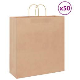 VidaXL Torby papierowe 50 szt. z uchwytami Czarne 32x12x42 cm