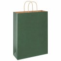 VidaXL Torby papierowe 50 szt. z uchwytami zielone 32x12x42 cm