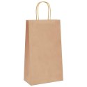 VidaXL Torby papierowe Kraft 250 szt. z uchwytami Brązowe 21x11x36 cm