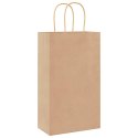 VidaXL Torby papierowe Kraft 250 szt. z uchwytami Brązowe 21x11x36 cm