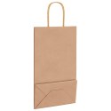 VidaXL Torby papierowe Kraft 250 szt. z uchwytami Brązowe 21x11x36 cm