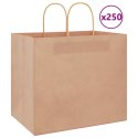 VidaXL Torby papierowe 250 szt. z uchwytami Brązowe 32x22x28 cm