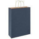 VidaXL Torby papierowe 50 szt. z uchwytami Niebieskie 32x12x42 cm