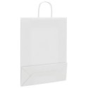 VidaXL Torby papierowe 50 szt. z uchwytami białe 32x12x42 cm