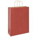 VidaXL Torby papierowe 50 szt. z uchwytami czerwone 32x12x42 cm