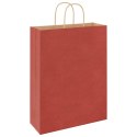 VidaXL Torby papierowe 50 szt. z uchwytami czerwone 32x12x42 cm