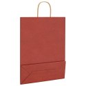 VidaXL Torby papierowe 50 szt. z uchwytami czerwone 32x12x42 cm