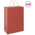 VidaXL Torby papierowe 50 szt. z uchwytami czerwone 32x17x44 cm