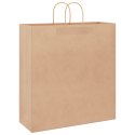 VidaXL Torby papierowe Kraft 250 szt. z uchwytami Brązowe 45x17x48 cm