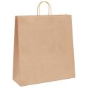 VidaXL Torby papierowe Kraft 250 szt. z uchwytami Brązowe 45x17x48 cm