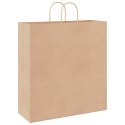 VidaXL Torby papierowe Kraft 250 szt. z uchwytami Brązowe 45x17x48 cm