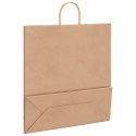 VidaXL Torby papierowe Kraft 250 szt. z uchwytami Brązowe 45x17x48 cm