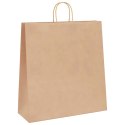 VidaXL Torby papierowe Kraft 50 szt. z uchwytami Brązowe 45x17x48 cm