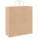 VidaXL Torby papierowe Kraft 50 szt. z uchwytami Brązowe 45x17x48 cm