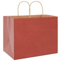 VidaXL Torby papierowe 50 szt. z uchwytami czerwone 32x22x24 cm