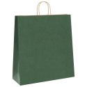 VidaXL Torby papierowe 50 szt. z uchwytami zielone 45x17x48 cm