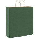 VidaXL Torby papierowe 50 szt. z uchwytami zielone 45x17x48 cm