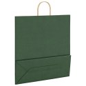 VidaXL Torby papierowe 50 szt. z uchwytami zielone 45x17x48 cm