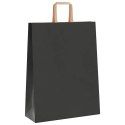 VidaXL Torby papierowe 250 szt. z uchwytami Czarne 32x12x42 cm