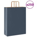 VidaXL Torby papierowe 250 szt. z uchwytami Niebieskie 32x12x42 cm