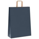 VidaXL Torby papierowe 250 szt. z uchwytami Niebieskie 32x12x42 cm