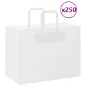 VidaXL Torby papierowe 250 szt. z uchwytami białe 32x17x25 cm