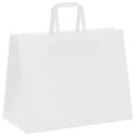 VidaXL Torby papierowe 250 szt. z uchwytami białe 32x17x25 cm