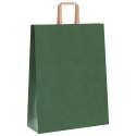 VidaXL Torby papierowe 250 szt. z uchwytami zielone 32x12x42 cm