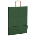 VidaXL Torby papierowe 250 szt. z uchwytami zielone 32x12x42 cm