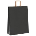 VidaXL Torby papierowe 50 szt. z uchwytami Czarne 32x12x42 cm