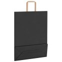 VidaXL Torby papierowe 50 szt. z uchwytami Czarne 32x12x42 cm