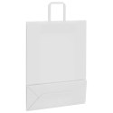 VidaXL Torby papierowe 50 szt. z uchwytami białe 32x12x42 cm